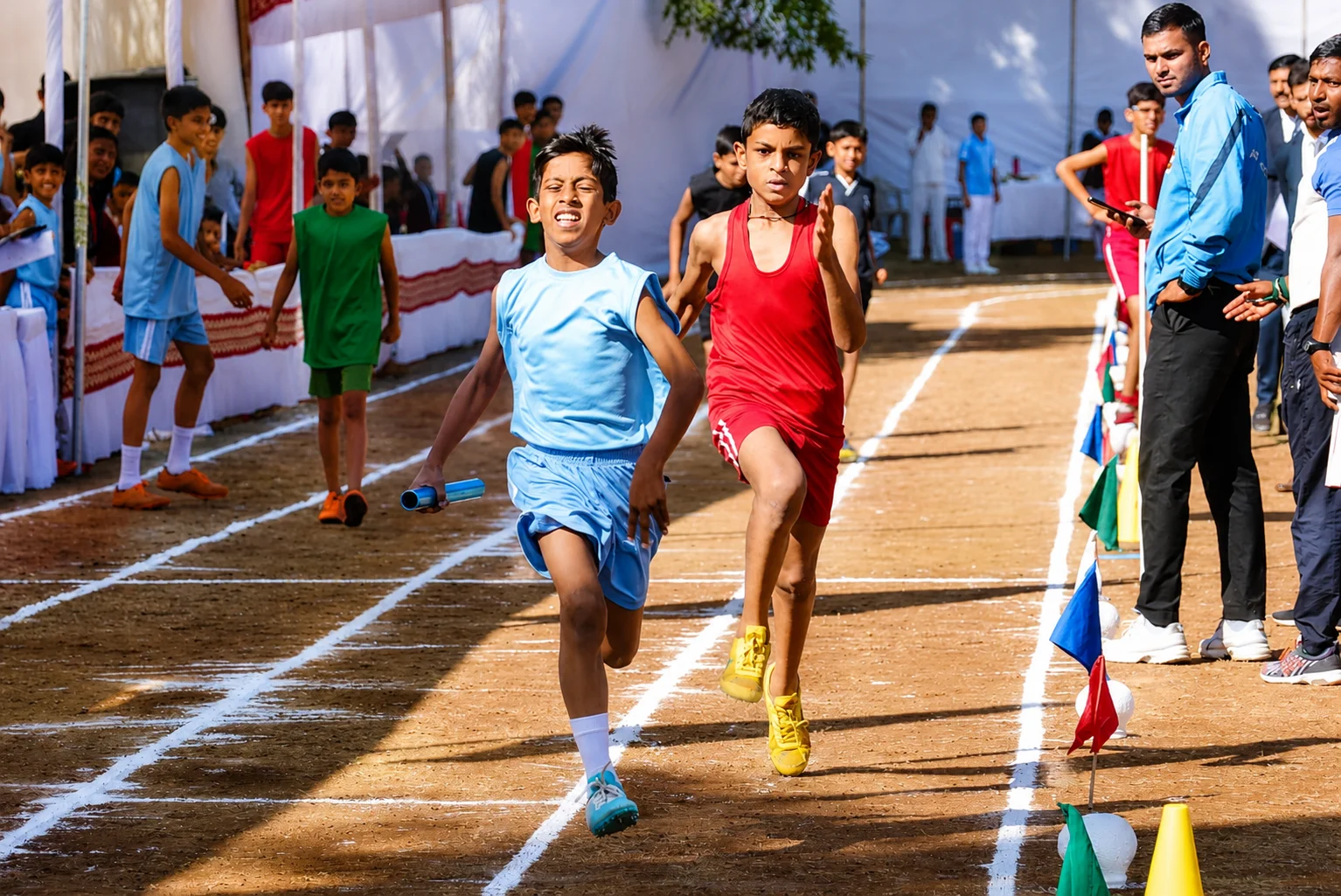 St. Peter's students competing on sports day